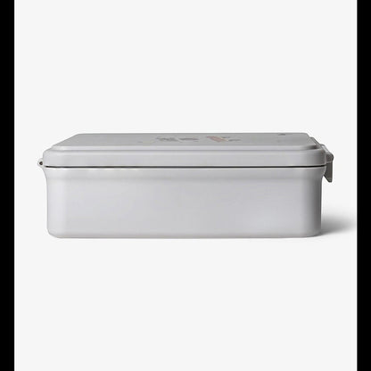 Lil Bunnies - The Collective grey 4-compartment lunch box with a food jar, featuring a minimalist rectangular design.