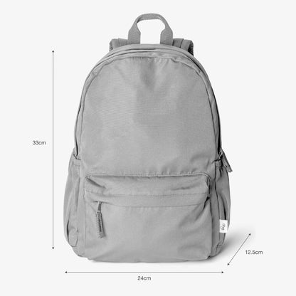 Lil Bunnies - The Collective medium grey backpack with a front zip pocket and top handle for kids