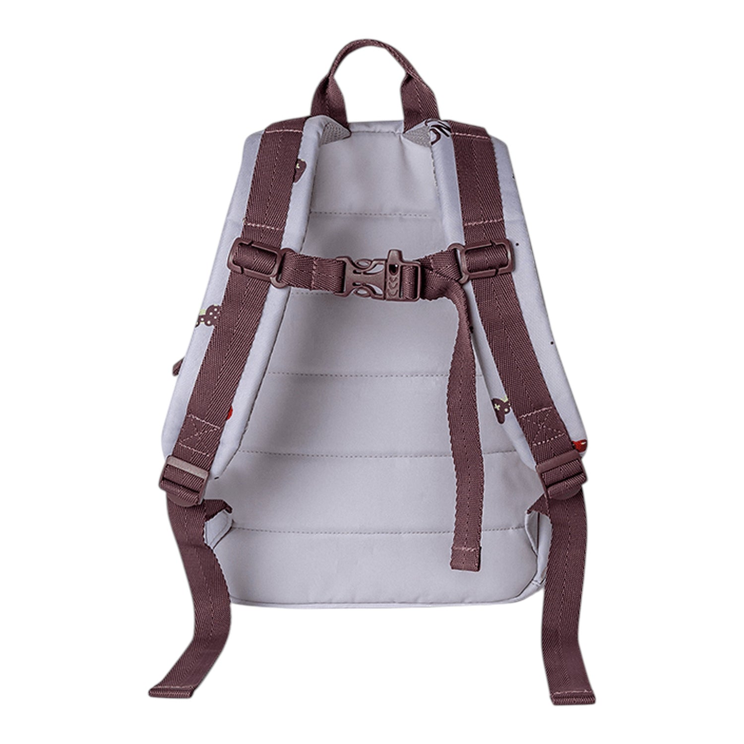 Lil Bunnies - The Collective medium backpack in light grey with brown adjustable straps and a chest buckle
