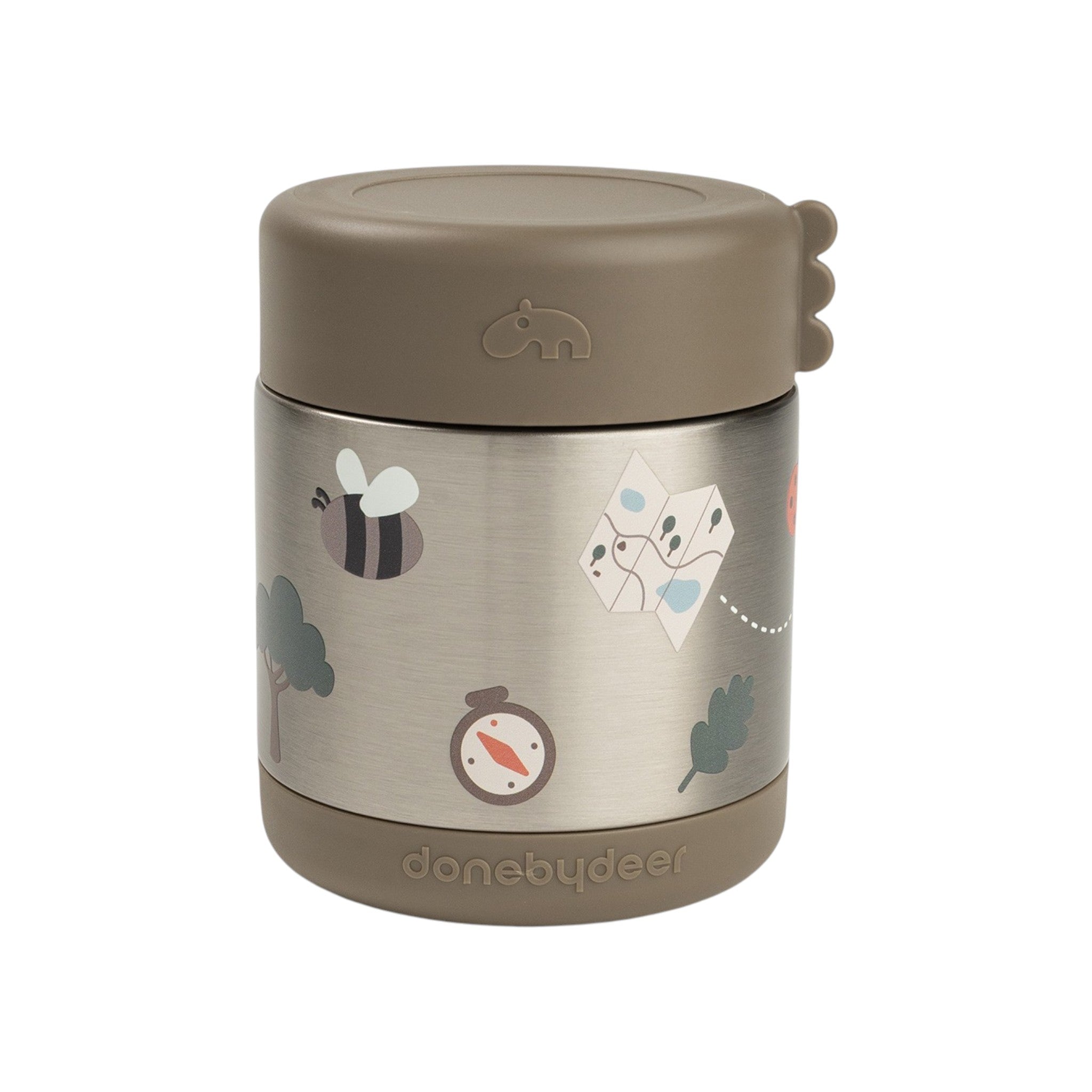 Lil Bunnies - The Collective 300ml insulated food jar in sand with cute nature-themed trail illustrations
