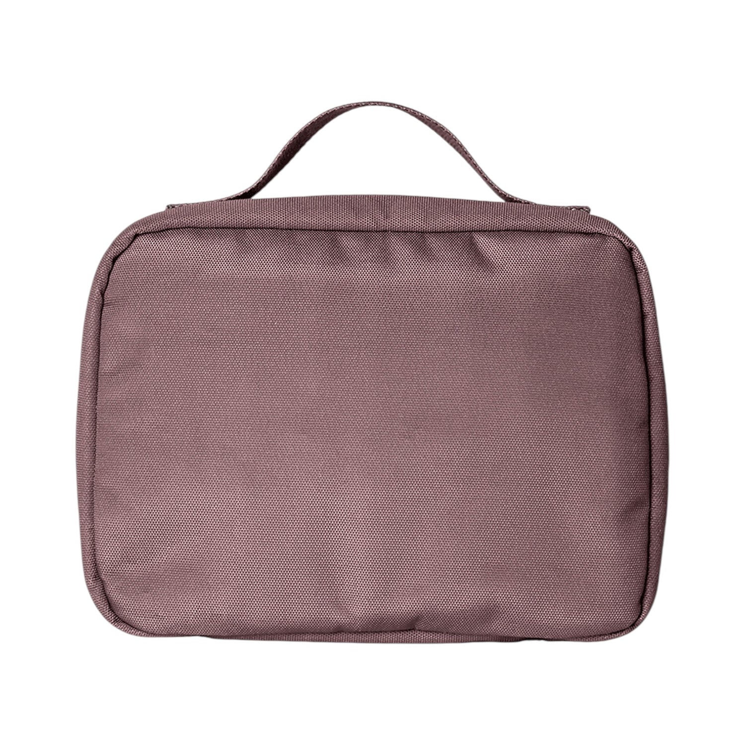 Lil Bunnies - The Collective insulated square lunch bag in a solid mauve colour with a top carry handle.