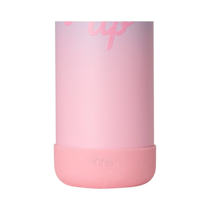 Lil Bunnies - The Collective 750ml water bottle in pink and blue gradient with a protective silicone base