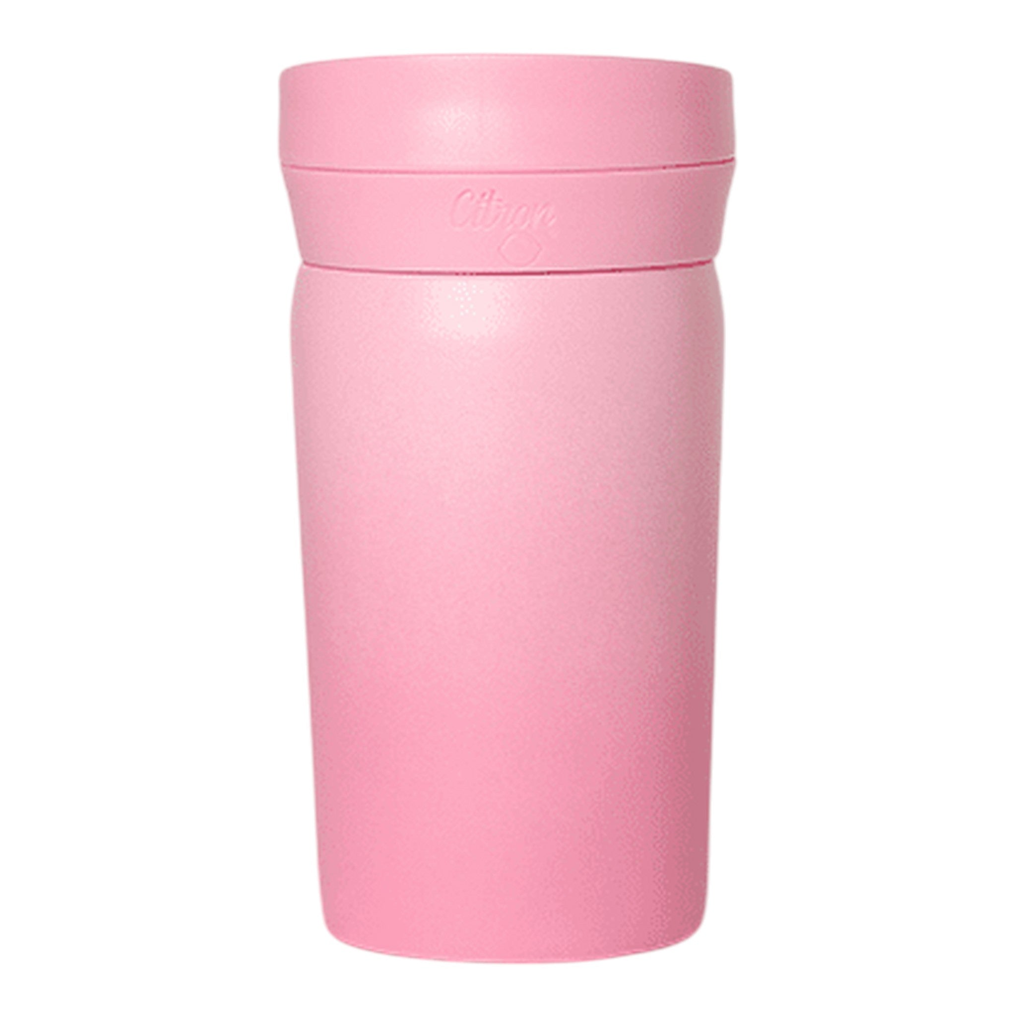 Lil Bunnies - The Collective 320ml Pink Glowup coffee mug with a sleek, minimalist design and matching lid.
