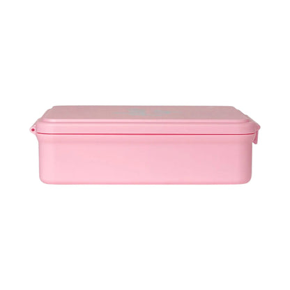 Lil Bunnies - The Collective pink rectangular lunchbox with a secure lid, perfect for school or work meals.