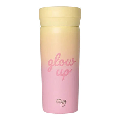 Lil Bunnies - The Collective 450ml coffee mug featuring a pink and yellow ombre design with glow up text