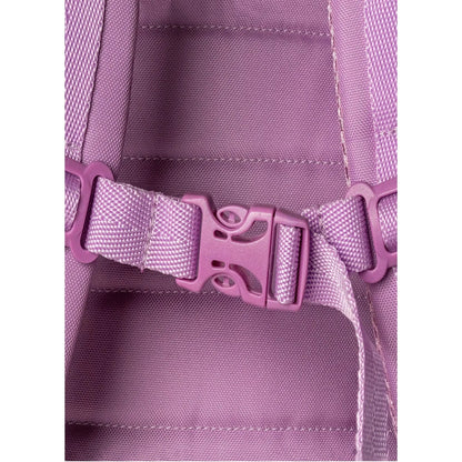 Lil Bunnies - The Collective Grand Backpack in purple with a durable plastic chest strap buckle and padded straps.