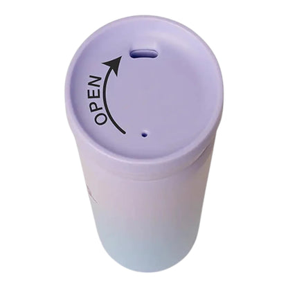 Lil Bunnies - The Collective 450ml purple and blue gradient coffee mug with a rotating open lid