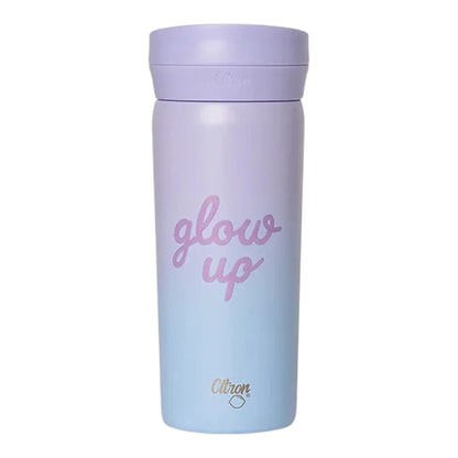 Lil Bunnies - The Collective 450ml purple and blue ombre coffee mug with glow up text and Citron branding