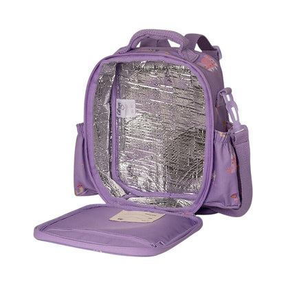 Lil Bunnies - The Collective purple mermaid insulated lunchbag backpack with silver thermal lining and side pockets