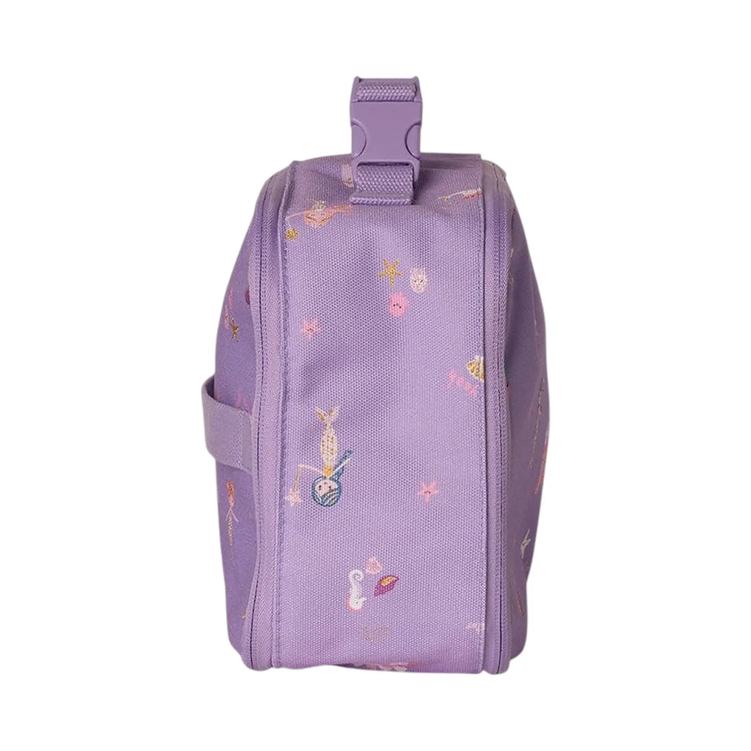 Lil Bunnies - The Collective insulated square lunch bag in purple with a cute mermaid and sea life print