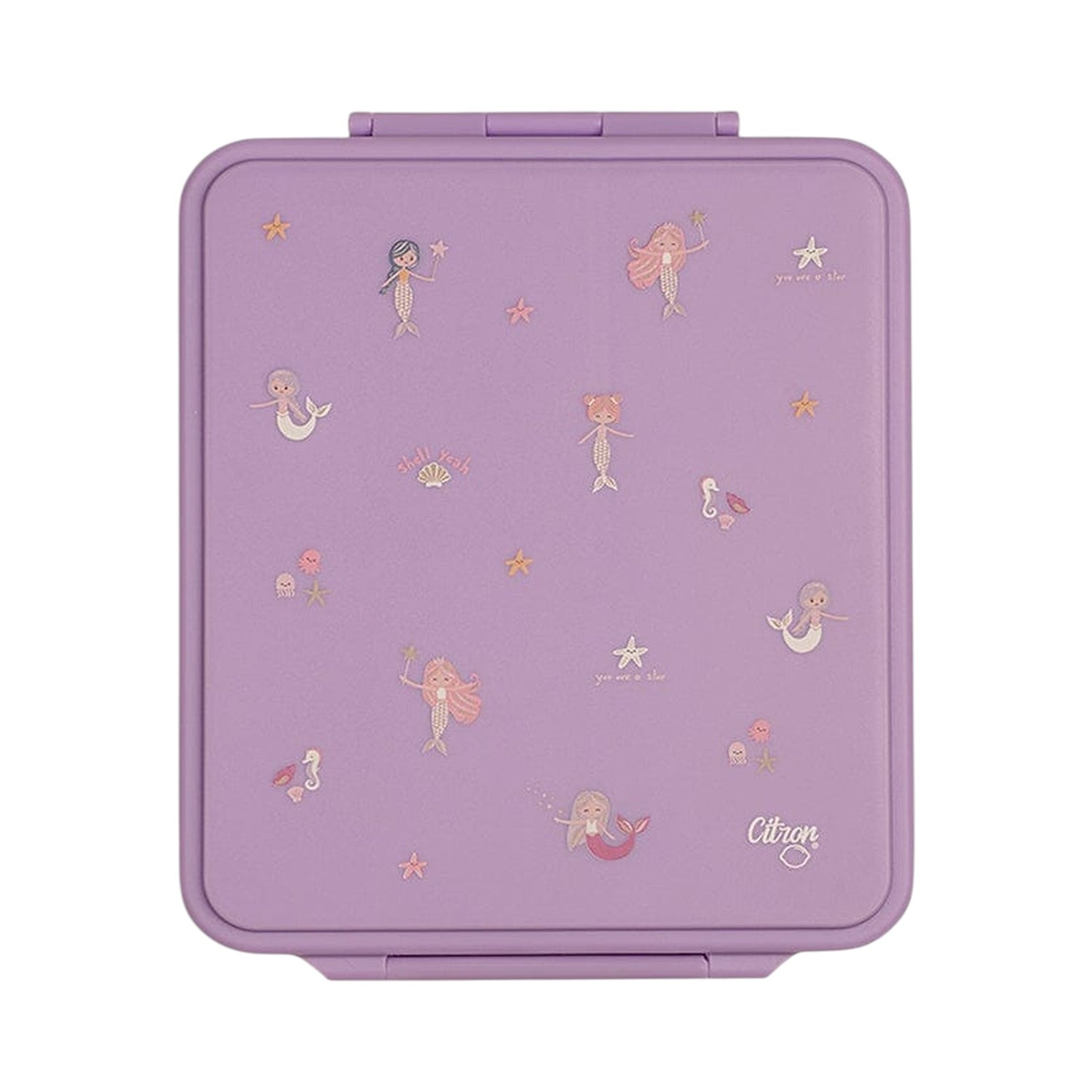 Lil Bunnies - The Collective purple lunchbox featuring a cute mermaid and sea creature pattern for kids