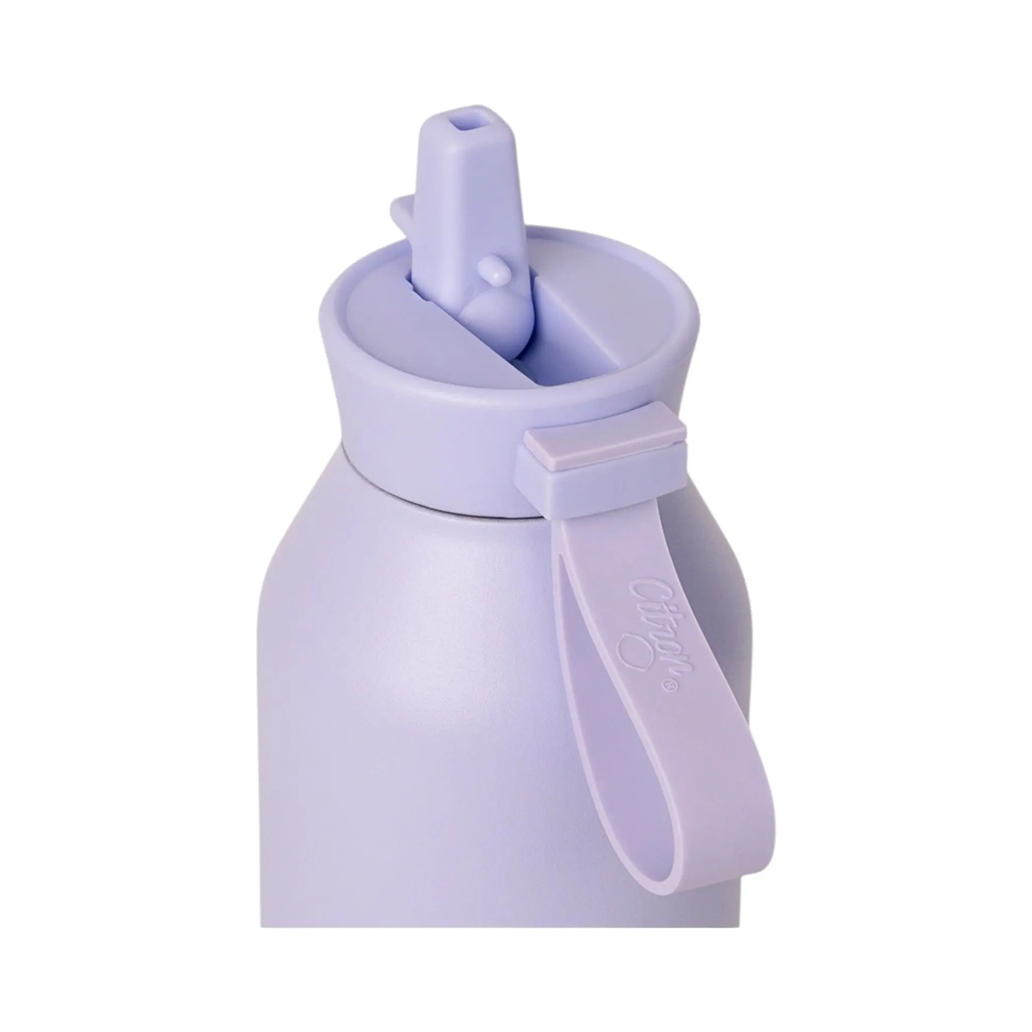 Lil Bunnies - The Collective 750ml purple blue glowup water bottle with a silicone carry strap and straw lid