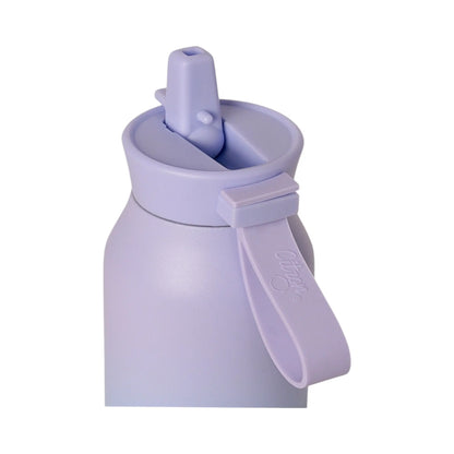 Lil Bunnies - The Collective 500ml purple blue glowup water bottle with a silicone straw lid and carry handle