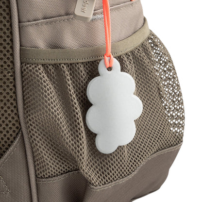 Lil Bunnies - The Collective Junior Backpack in sand colour featuring a mesh side pocket and a white cloud tag