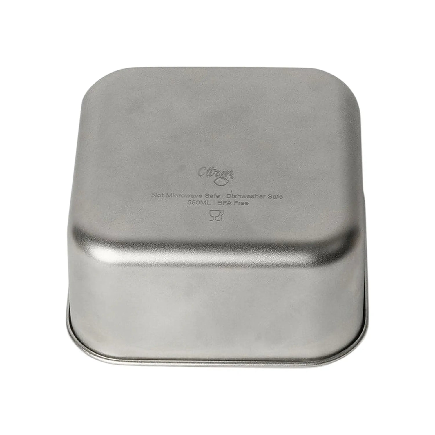 Lil Bunnies - The Collective stainless steel stackable lunchbox base in silver with engraved product details