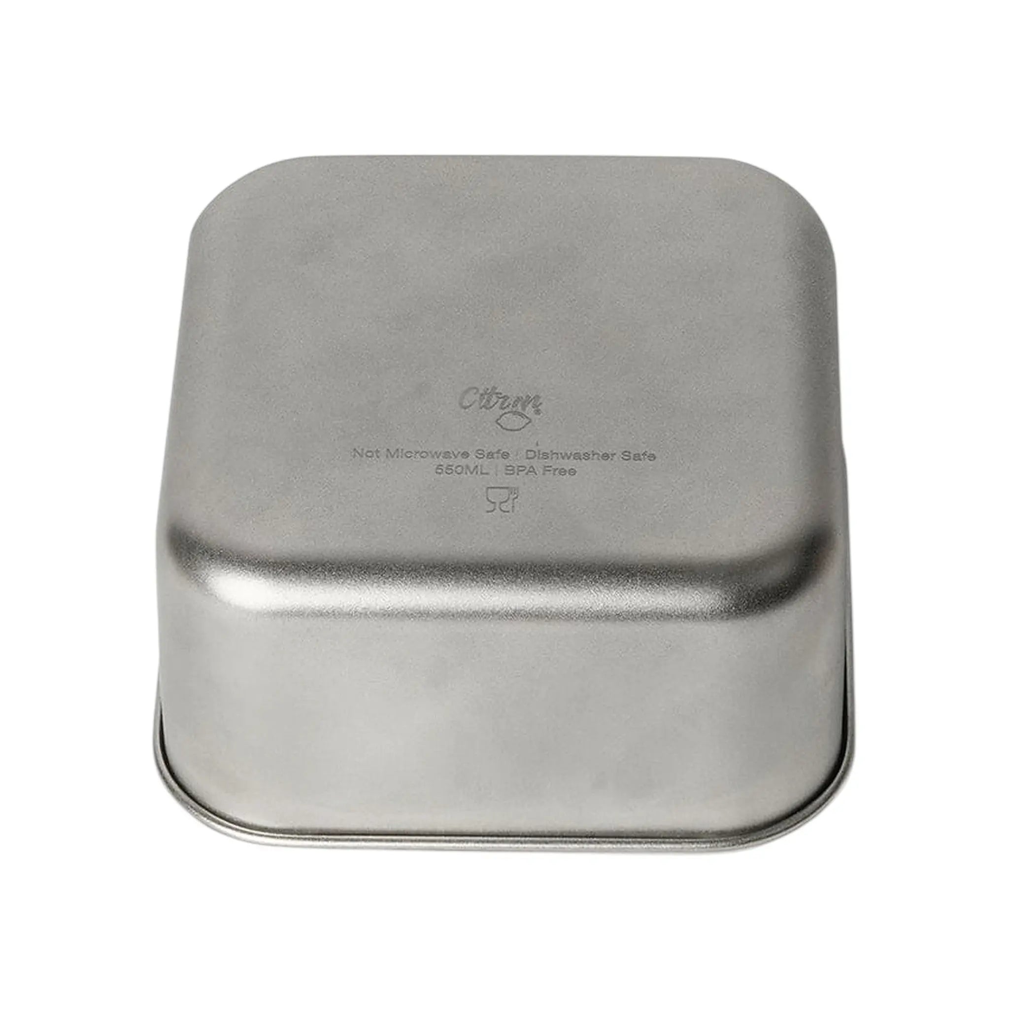 Lil Bunnies - The Collective stainless steel stackable lunchbox base in silver with engraved product details