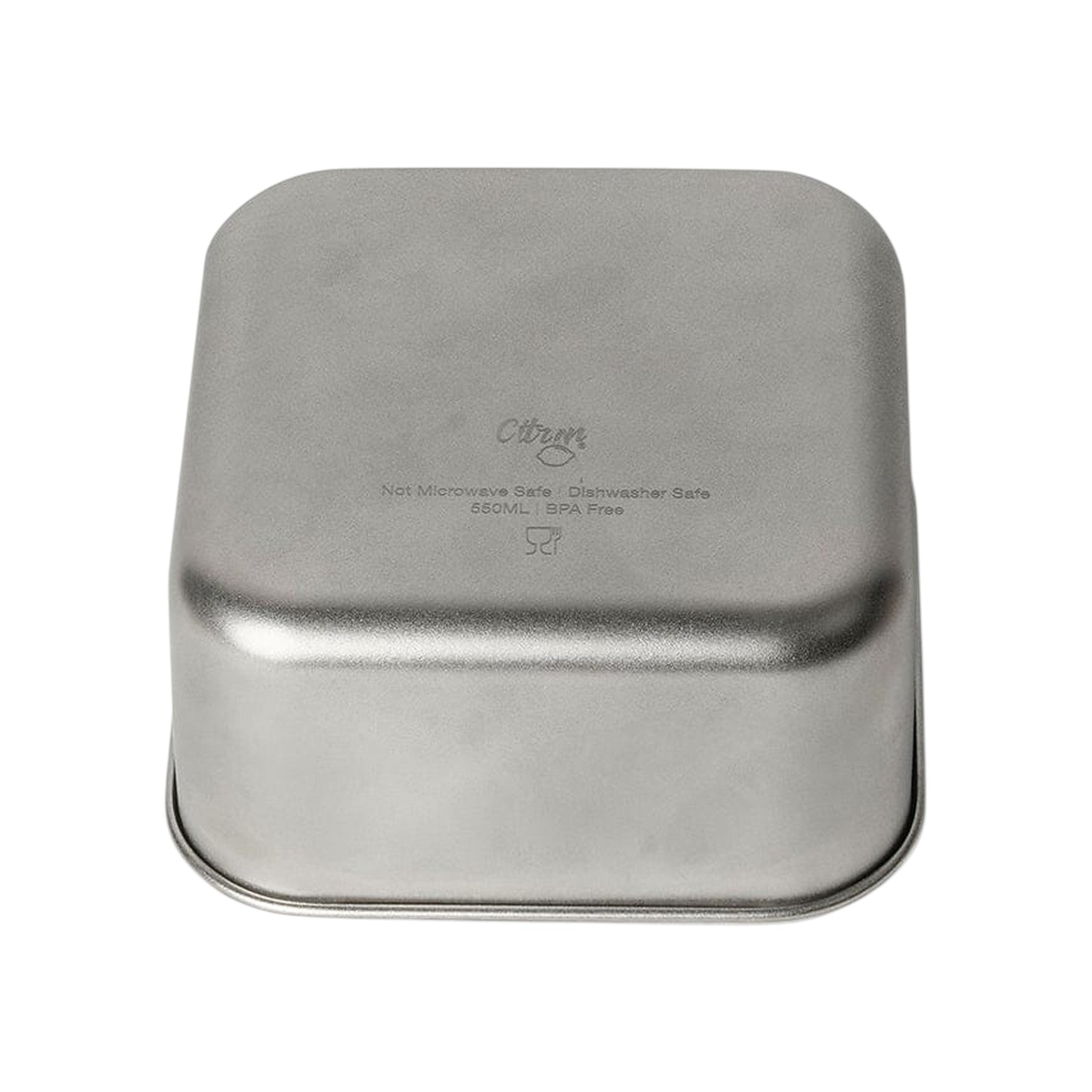 Lil Bunnies - The Collective stainless steel stackable lunchbox base in silver with engraved product details