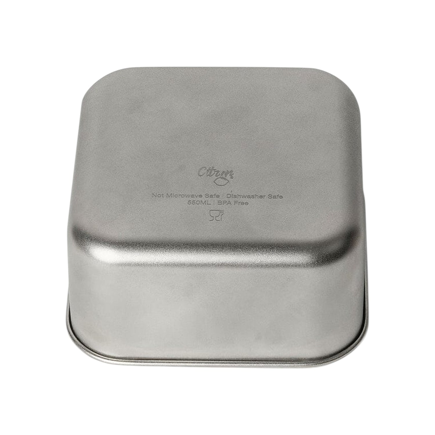 Lil Bunnies - The Collective stainless steel stackable lunchbox base in silver with engraved product details