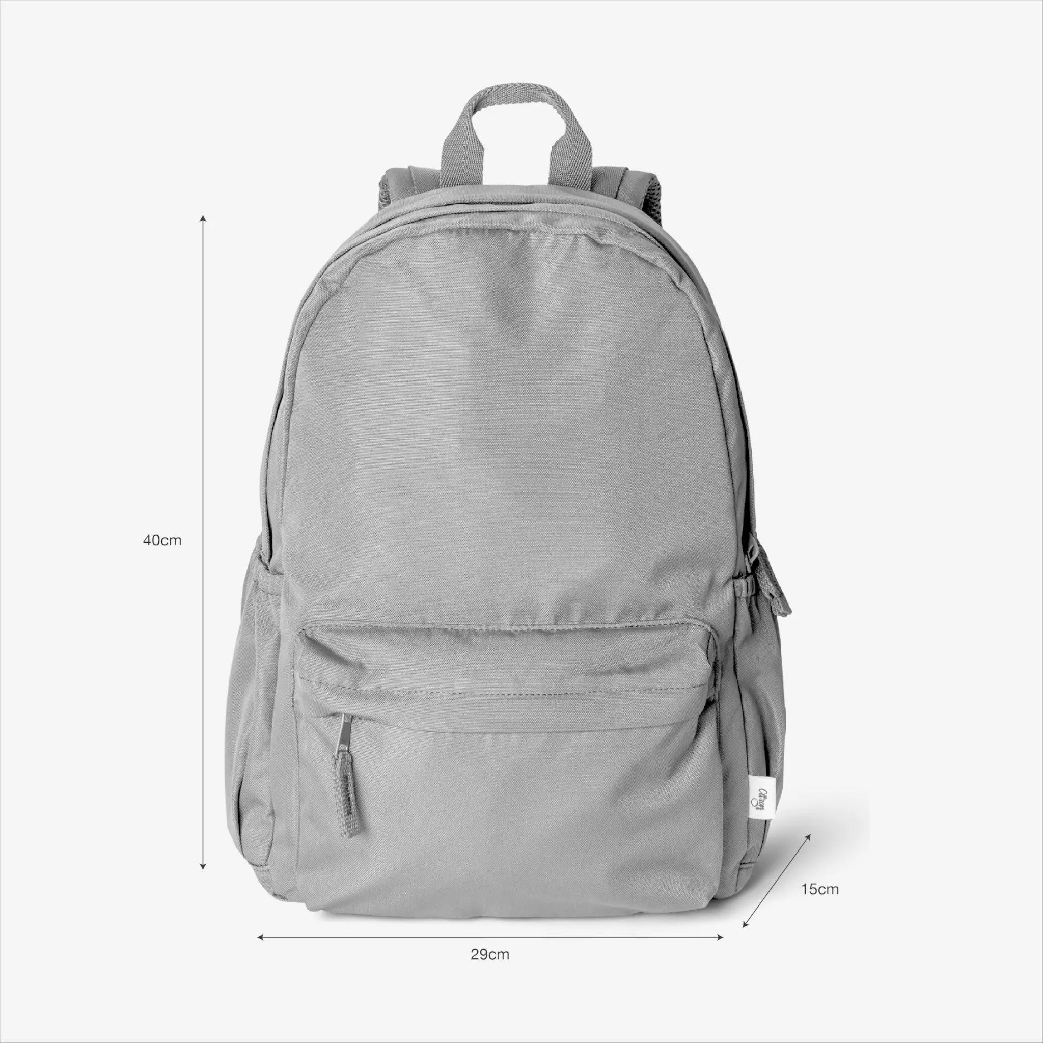 Lil Bunnies - The Collective Grand Backpack in stormy grey with a front zip pocket and top handle