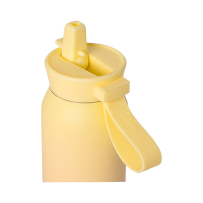 Lil Bunnies - The Collective 350ml water bottle in a soft yellow and pink gradient with a matching silicone spout
