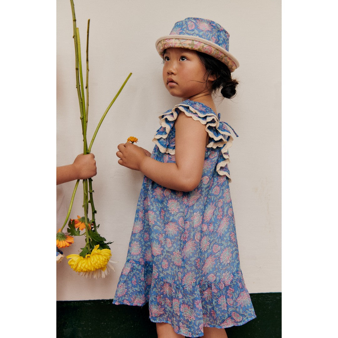 Blue Capri Floral Cotton Dress