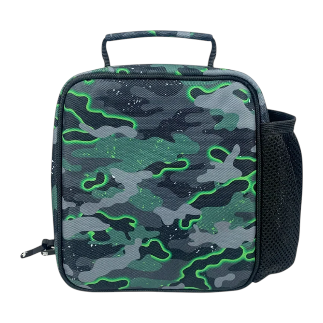 Insulated Green Glow Camouflage Lunch Bag