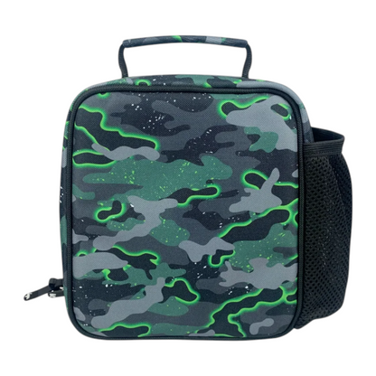 Insulated Green Glow Camouflage Lunch Bag