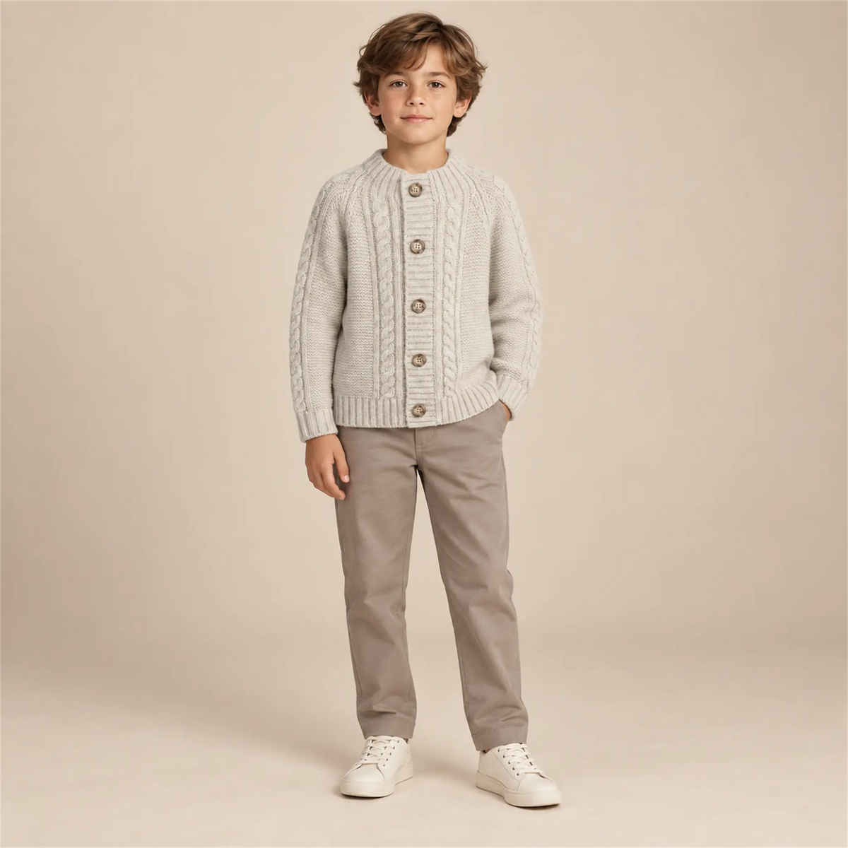Oat Knitted Cardigan lookbook, size 9-10Y, image 1