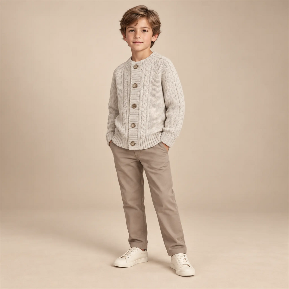 Oat Knitted Cardigan lookbook, size 9-10Y, image 2