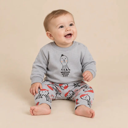Octopus sweatshirt &amp; legging - Grey - 6M boy lookbook pose 2