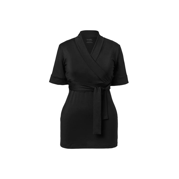 Lounge wrap top-Black