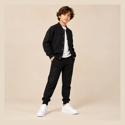 Kids Sweatpants Ultra Black - 12Y boy lookbook pose 2