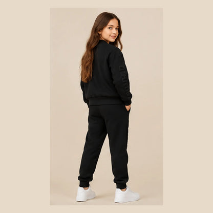 Kids Sweatpants Ultra Black - 12Y girl lookbook pose 2