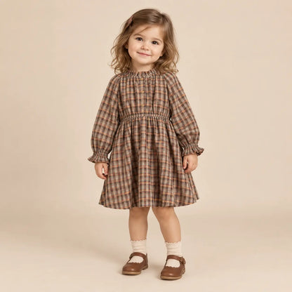 Pennie dress fancy glitter check - 2Y girl lookbook pose 1