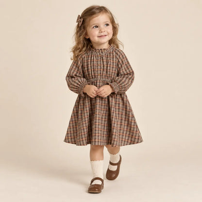 Pennie dress fancy glitter check - 2Y girl lookbook pose 2
