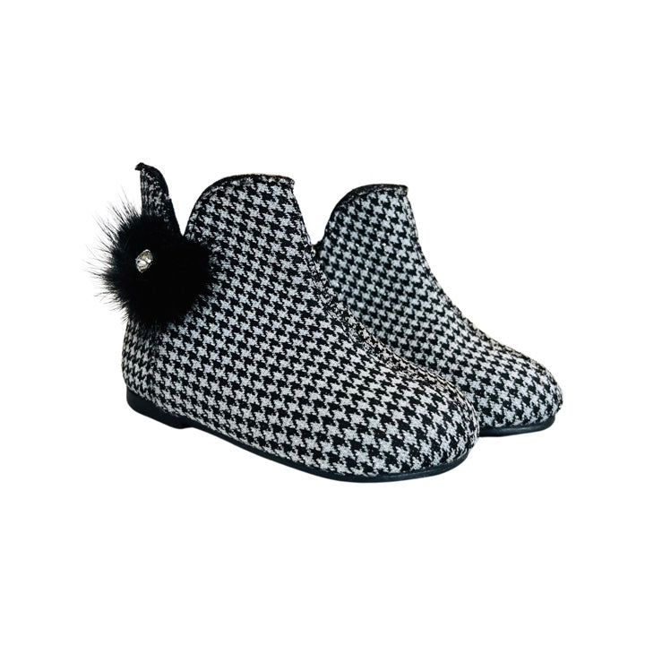 Pied De Poule Fabric Boots