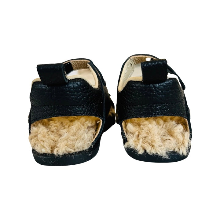 Double Strap Velcro Printed Leather Sandals