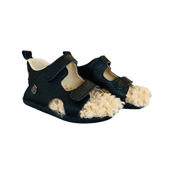 Double Strap Velcro Printed Leather Sandals