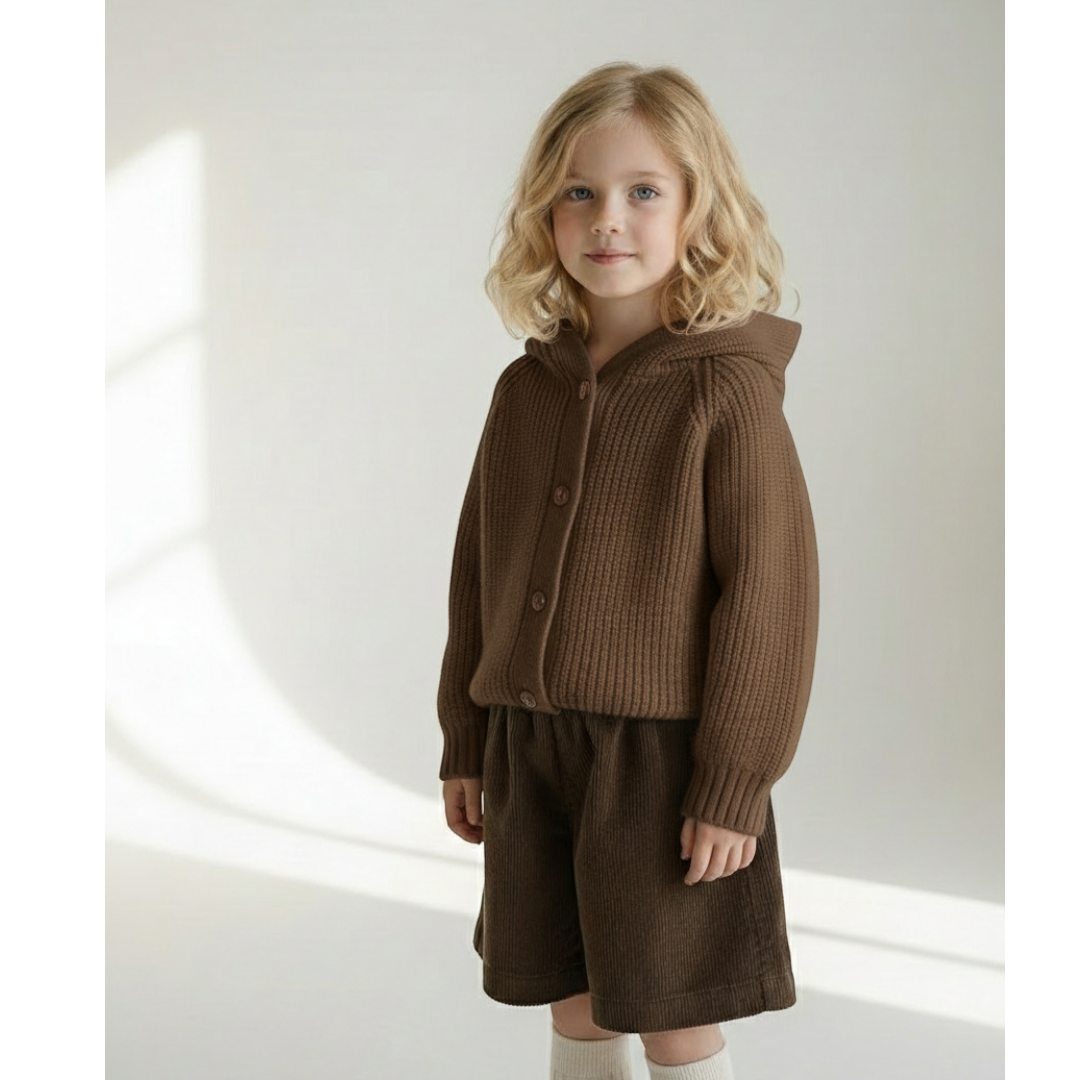 Émil Knit Pom Cardigan - Brown