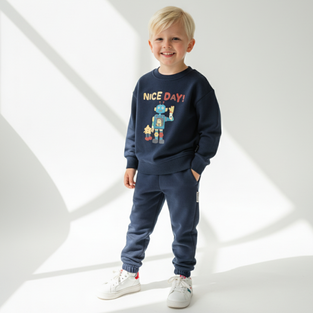 Cosmic Robot Sweatshirt - Navy