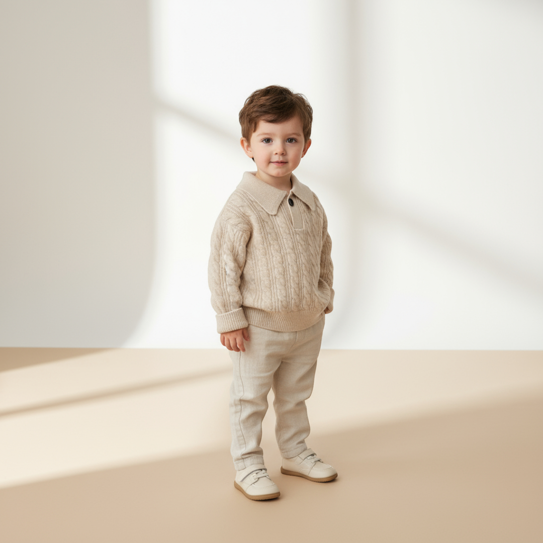 Arden Knit Polo - Cream