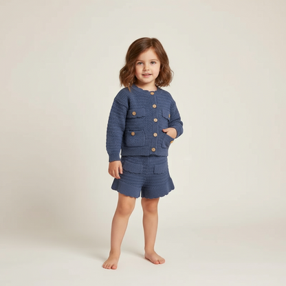 Cléa Knit Co-ord Set - Dusty Blue