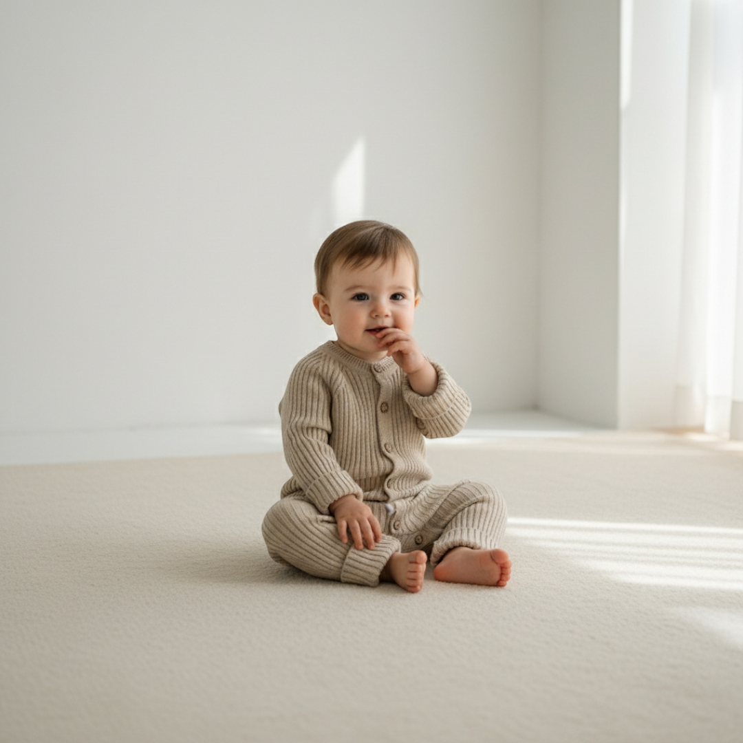 Rafa Ribbed Knit Romper - Sand