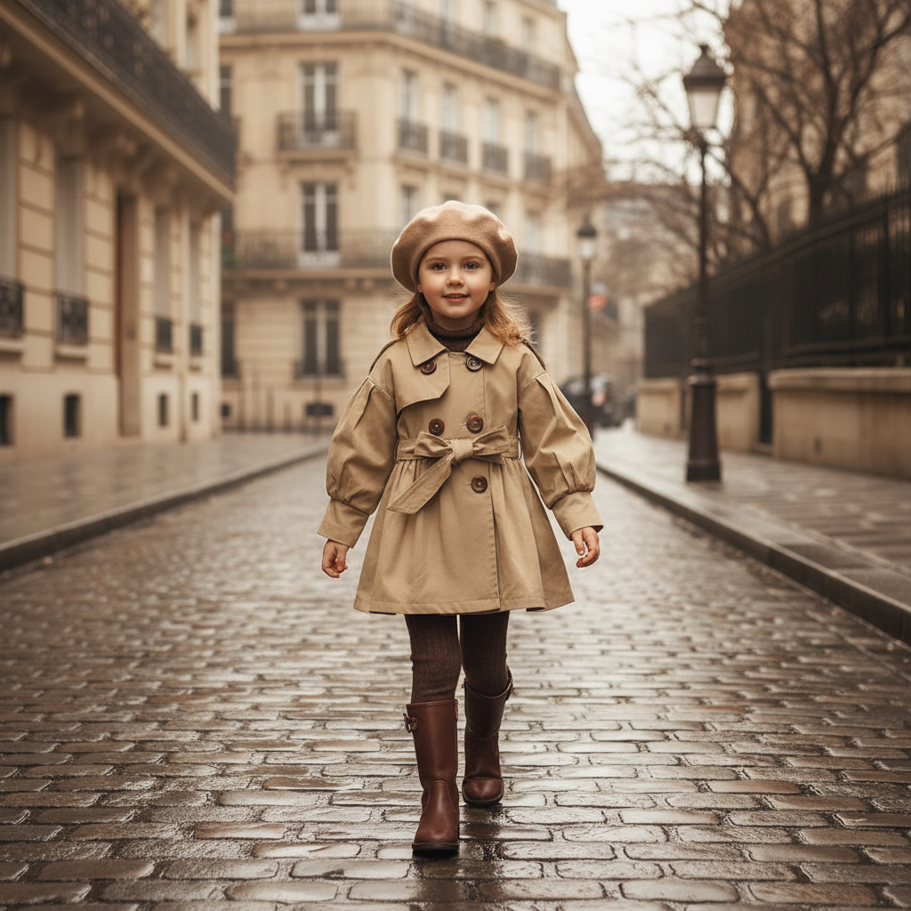 Émilie Bow Trench Coat - Beige