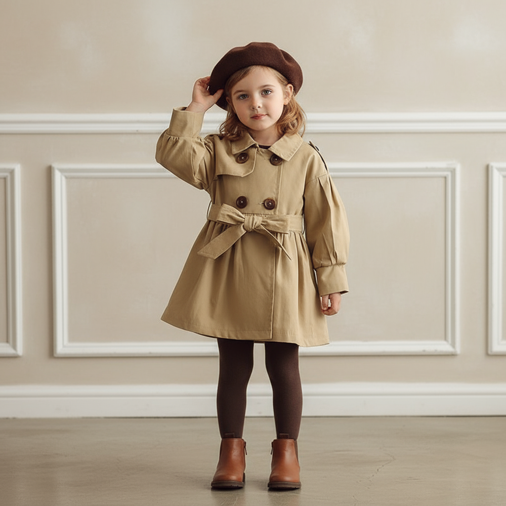 Émilie Bow Trench Coat - Beige