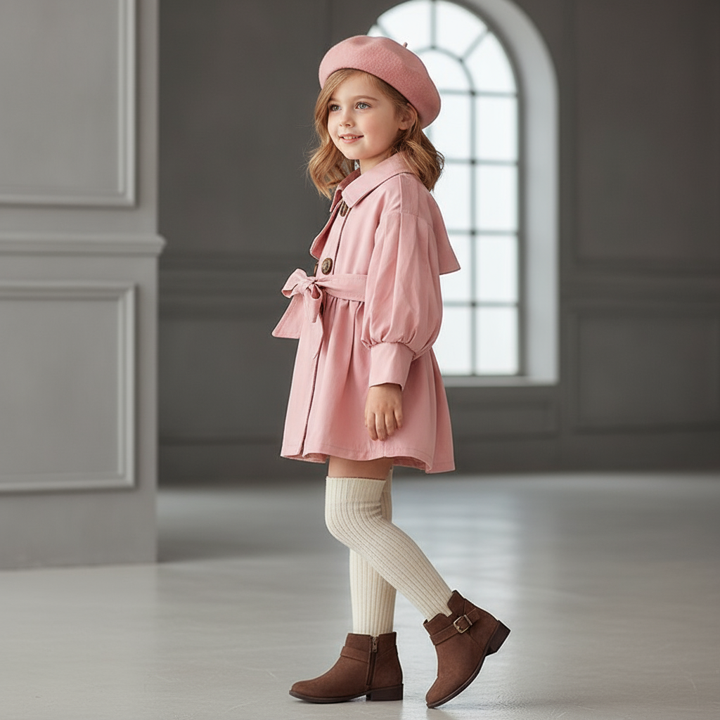 Émilie Bow Trench Coat - Rose
