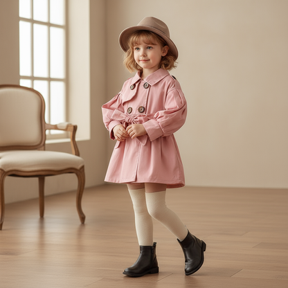 Émilie Bow Trench Coat - Rose