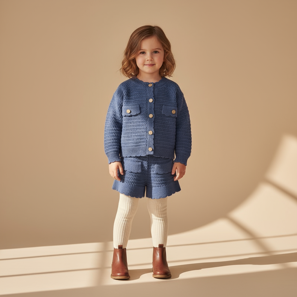 Cléa Knit Co-ord Set - Dusty Blue