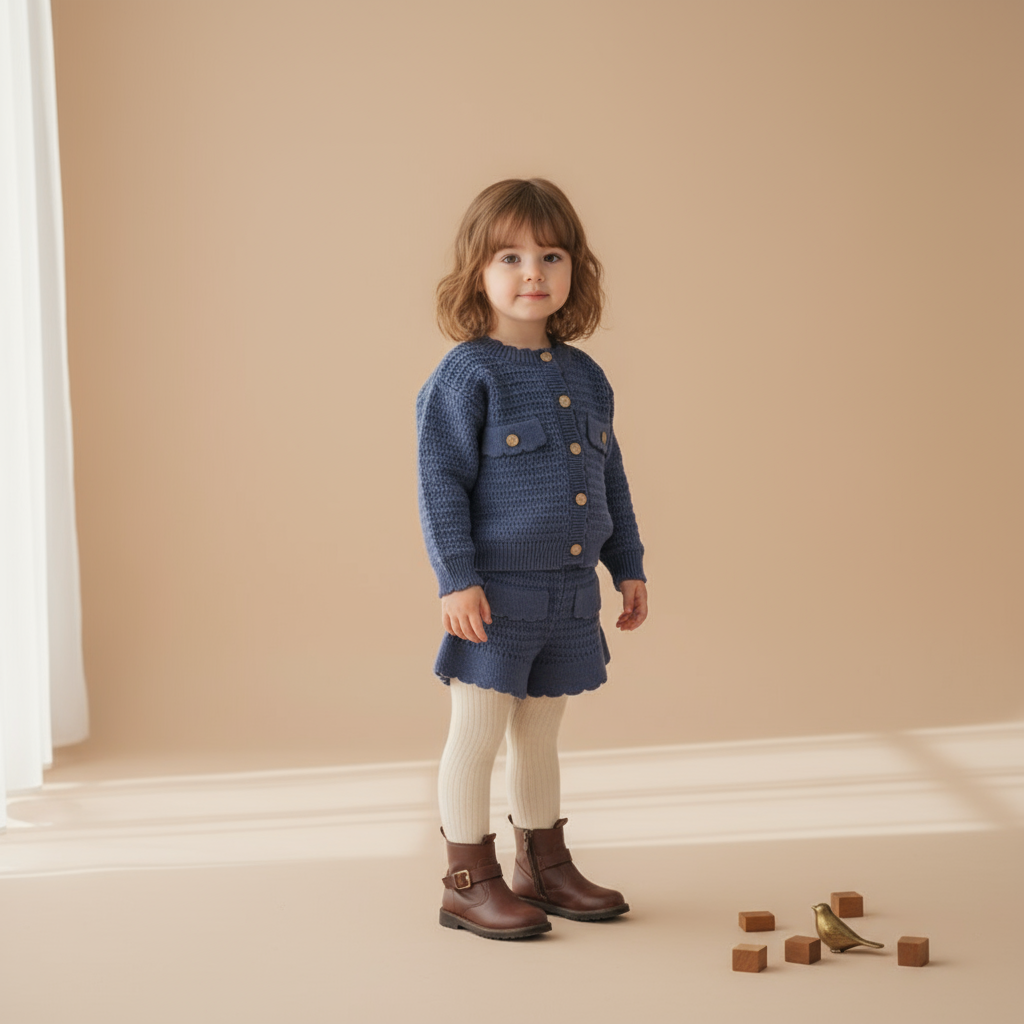 Cléa Knit Co-ord Set - Dusty Blue