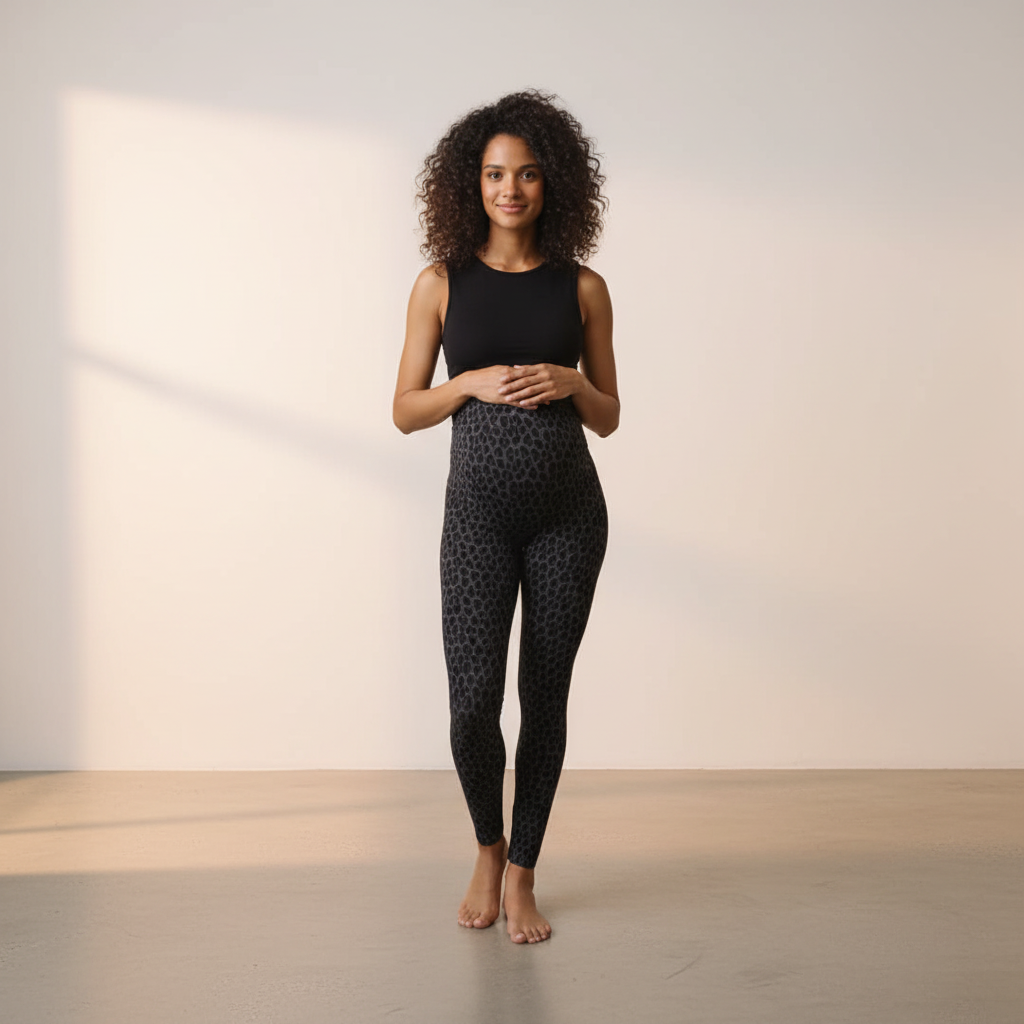 OONO leggings-leo print grey/black